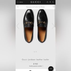 Gucci Jordaan Black Horsebit Loafers 35.5 US 5.5